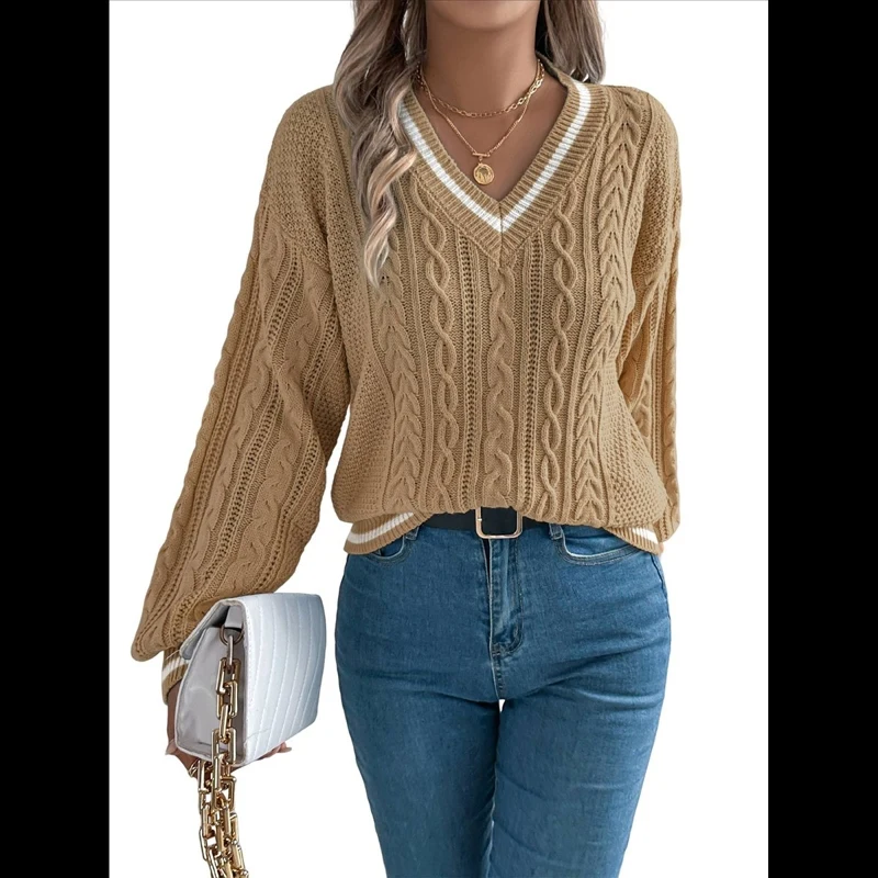Women's Sweater All Season V Neck Long Sleeve Solid Color Preppy Daily Commute Dating Holiday Streetwear