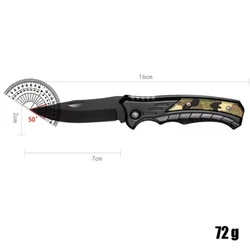 Stainless steel folding knife portable. Portable and versatile pocket knife for hunting, self-defense and survival
