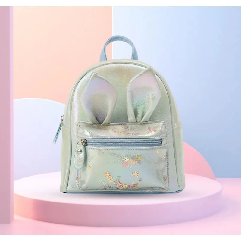 Nuovo zaino Casual Color caramella per bambini grande coda gatto simpatico cartone animato orecchio di coniglio bambini zaino alla moda borsa da scuola di moda