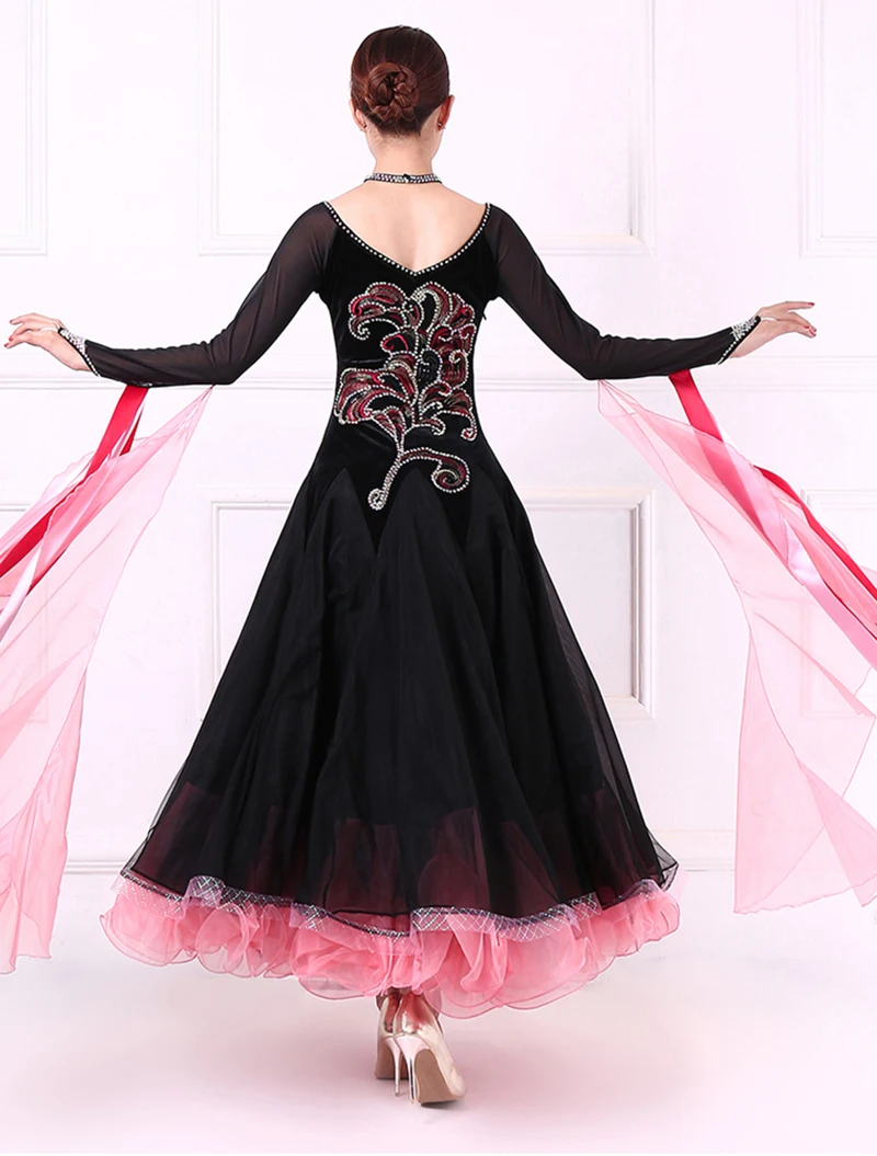 Ballroom Competition Dancing Dresses Women Colorful Shiny Diamond Flamenco Modern Dance Skirt Lady's Waltz Ballroom Dance Dress