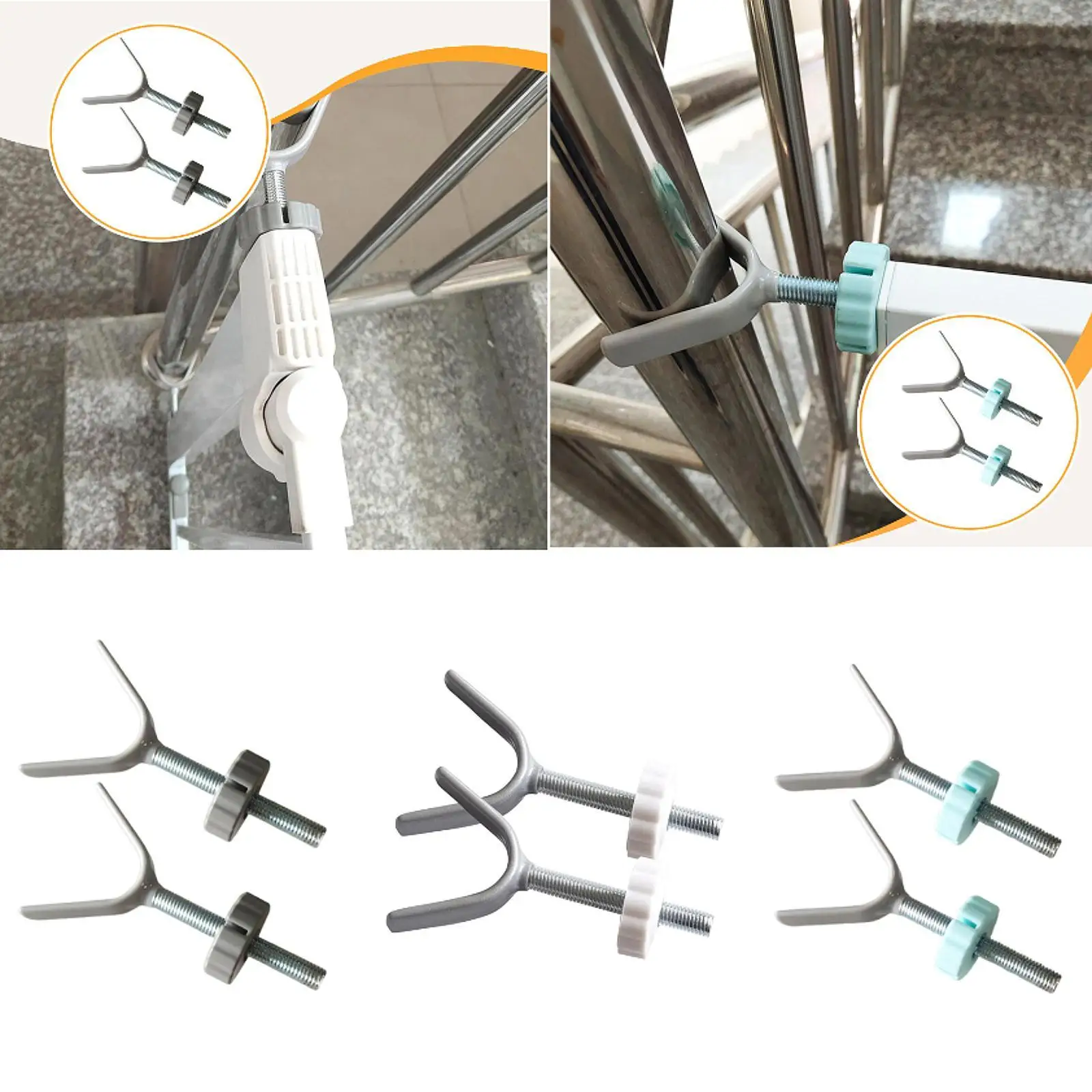 

2 Pieces Baby Gate Banister Adapters Parts Gate Spindle Rods for Home Indoor