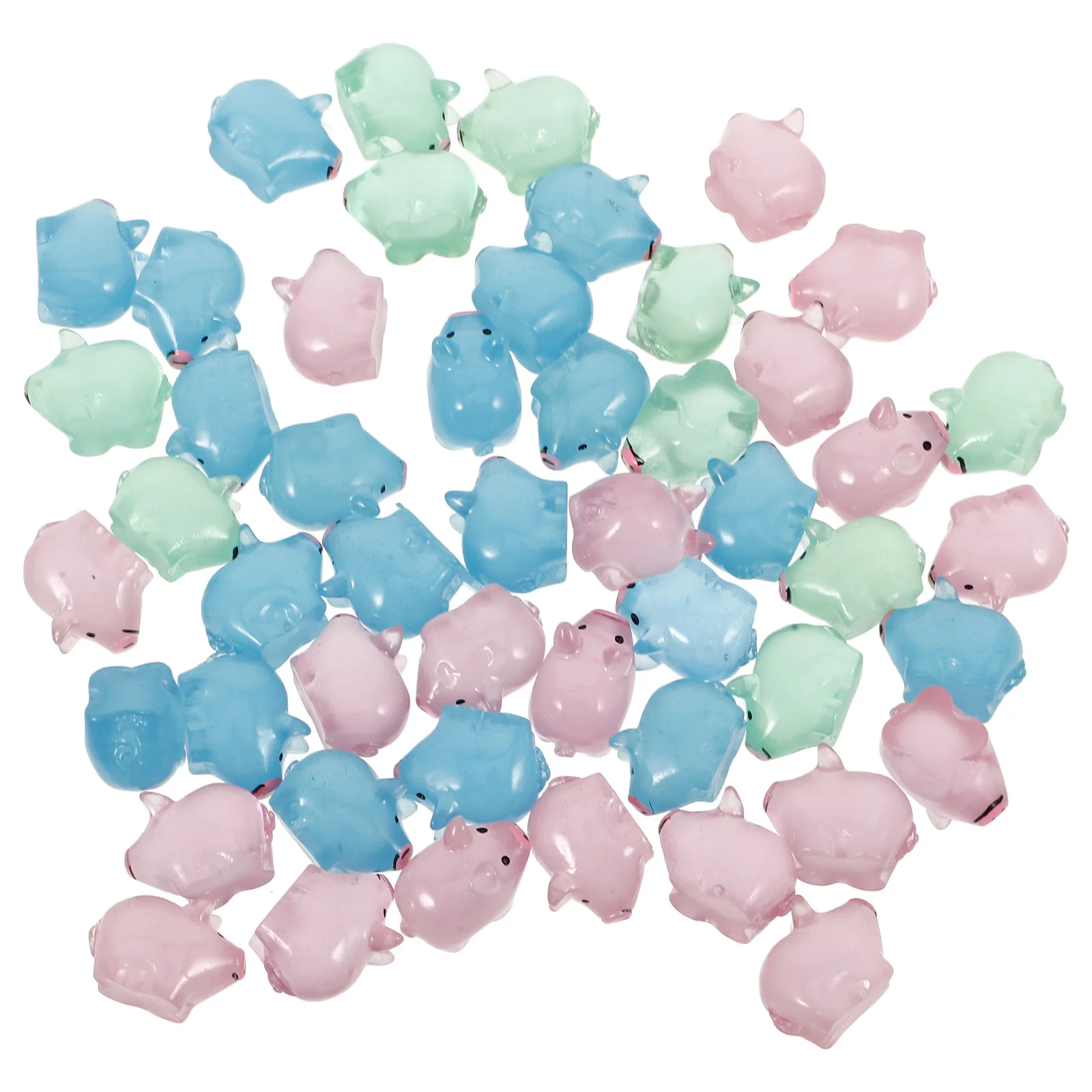 

50Pcs Miniature Glow in The Dark Pig Resin Statues Cartoon Garden Landscape Decoration Light Ornaments