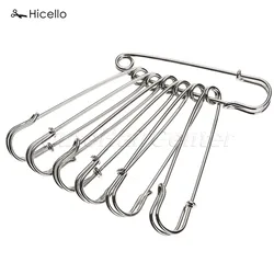 10Pcs Safety Pins Brooch Extra Large Steel Safety Pin Brooch Pin,Bright Silver Sewing Needle 65mm/75mm Alfileres Costura Hicello