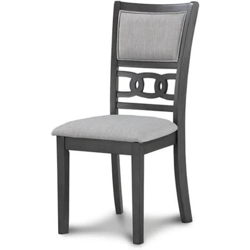 Conjunto de jantar redondo de 5 peças com 1 mesa de jantar e 4 cadeiras, 47 polegadas, cinza