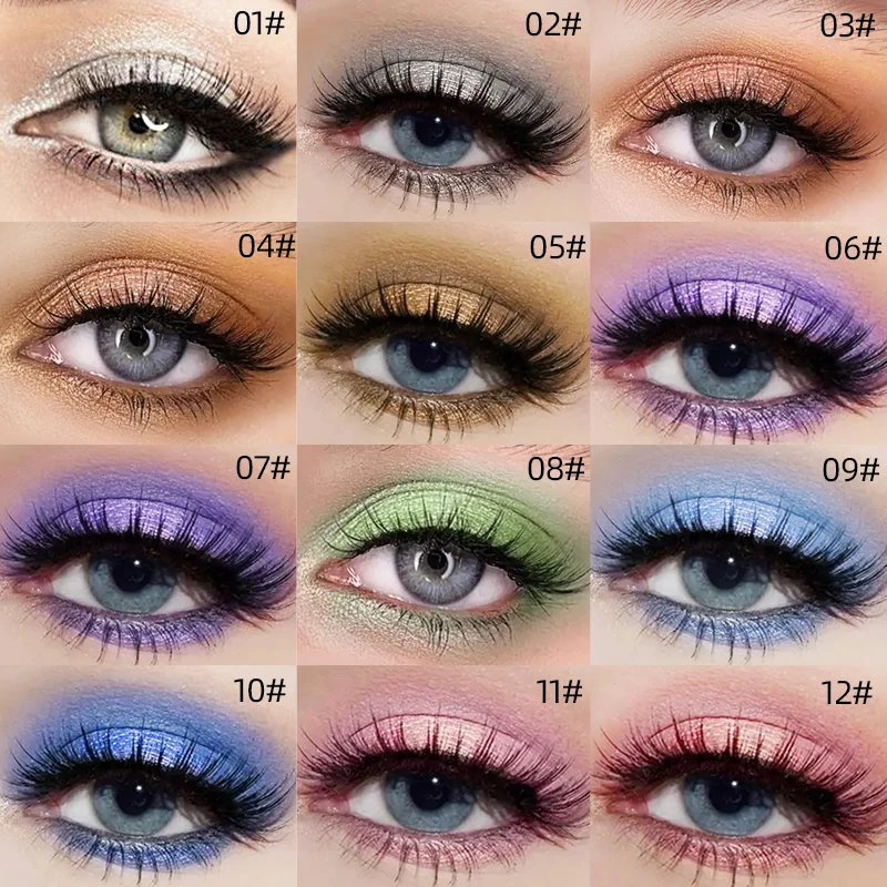 Palette de fards à barrage liquides imperméables à 13 nuances, haute brillance, longue durée et bavure, ensemble de maquillage vert pour des looks glamoureux, paillettes