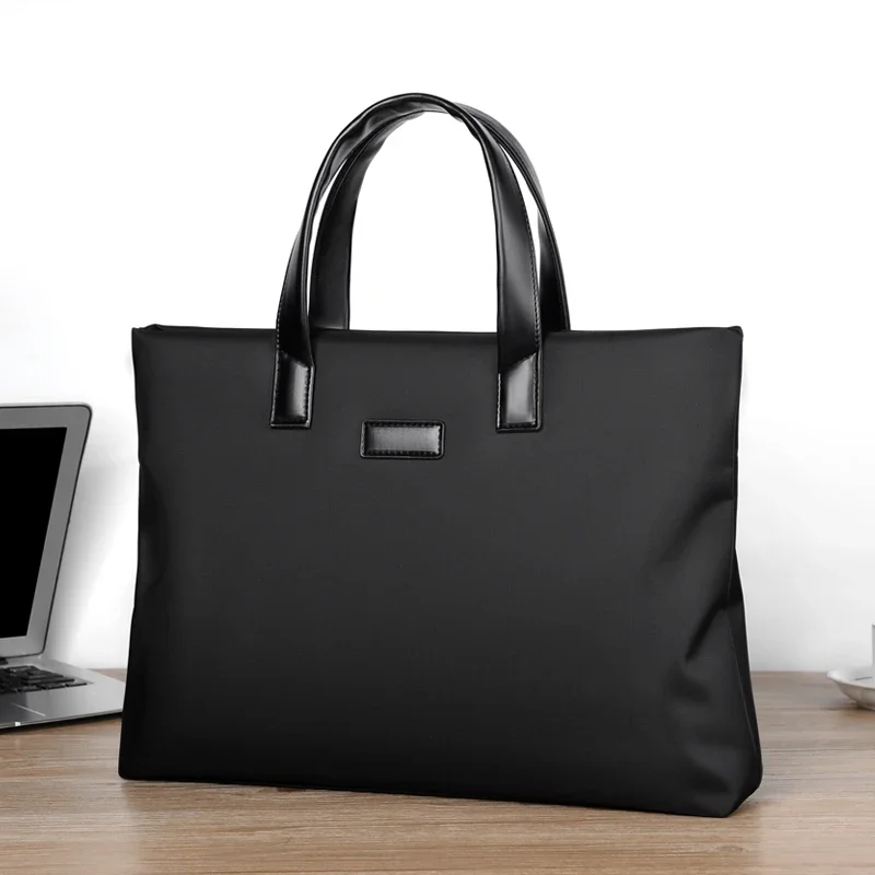 Men  Portable Large Capacity Shoulder Bag Multiple Pockets Handbag Multi-Functional Business Briefcase for Business & Casual Use