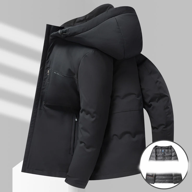 Men's Down Coat New Winter Detachable Inner Tank Casual Hooded Versatile Fashion Coat