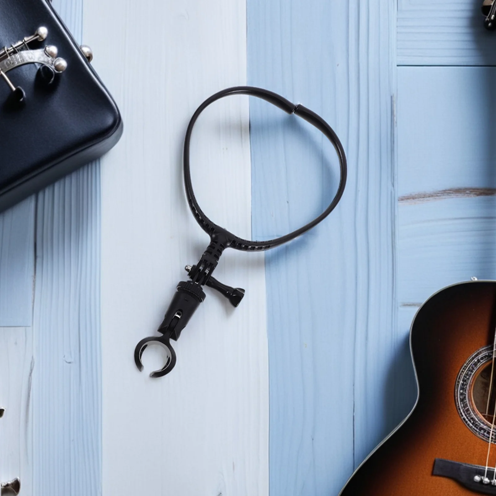 

2pcs Headset Microphone Holder Adjustable Neck Stand For Musicians Magicians Hands-Free Portable Mic Support For Stage