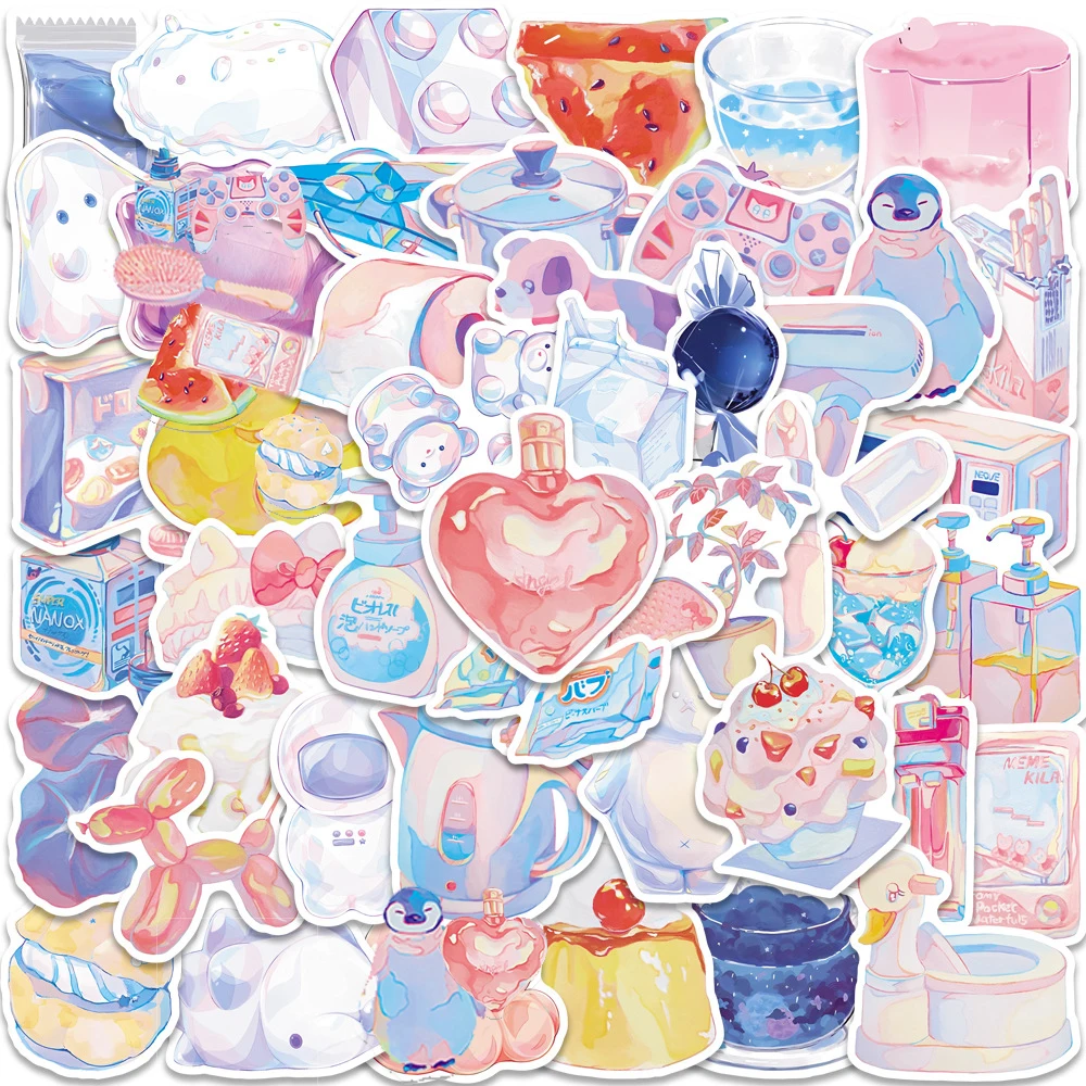 10/30/50PCS Cute INS Style Dreamy Aesthetic Graffiti Stickers Cartoon Decals Laptop Notebook Wall Waterproof Sticker Kids Toy