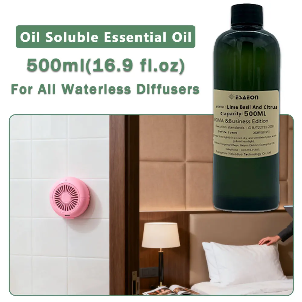 ESAEON Perfume Machine Essential Oils, For All Waterless Aromatherapy Machines, Lime Basil And Citrus Hilton - 500ML(16.9 fl.oz)