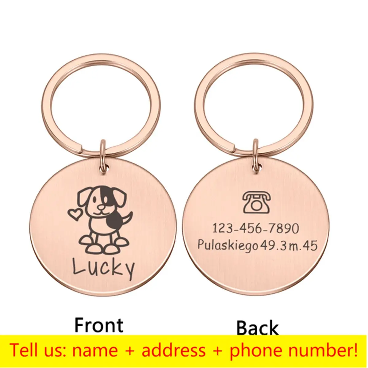 Customized Pet Brand, Stainless Steel Dog Tag, Engraved Collar, ID Tag, Name, Phone Number, Anti Loss Tag, Cat Birthday Gift, SA view 4