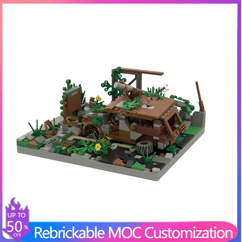 920 ELEMENTÓW Ulica z domami, postapokaliptyczny parking, scena postapokaliptyczna, MOC, możliwość personalizacji, modułowe budowanie, zabawka do samodzielnego montażu, prezent