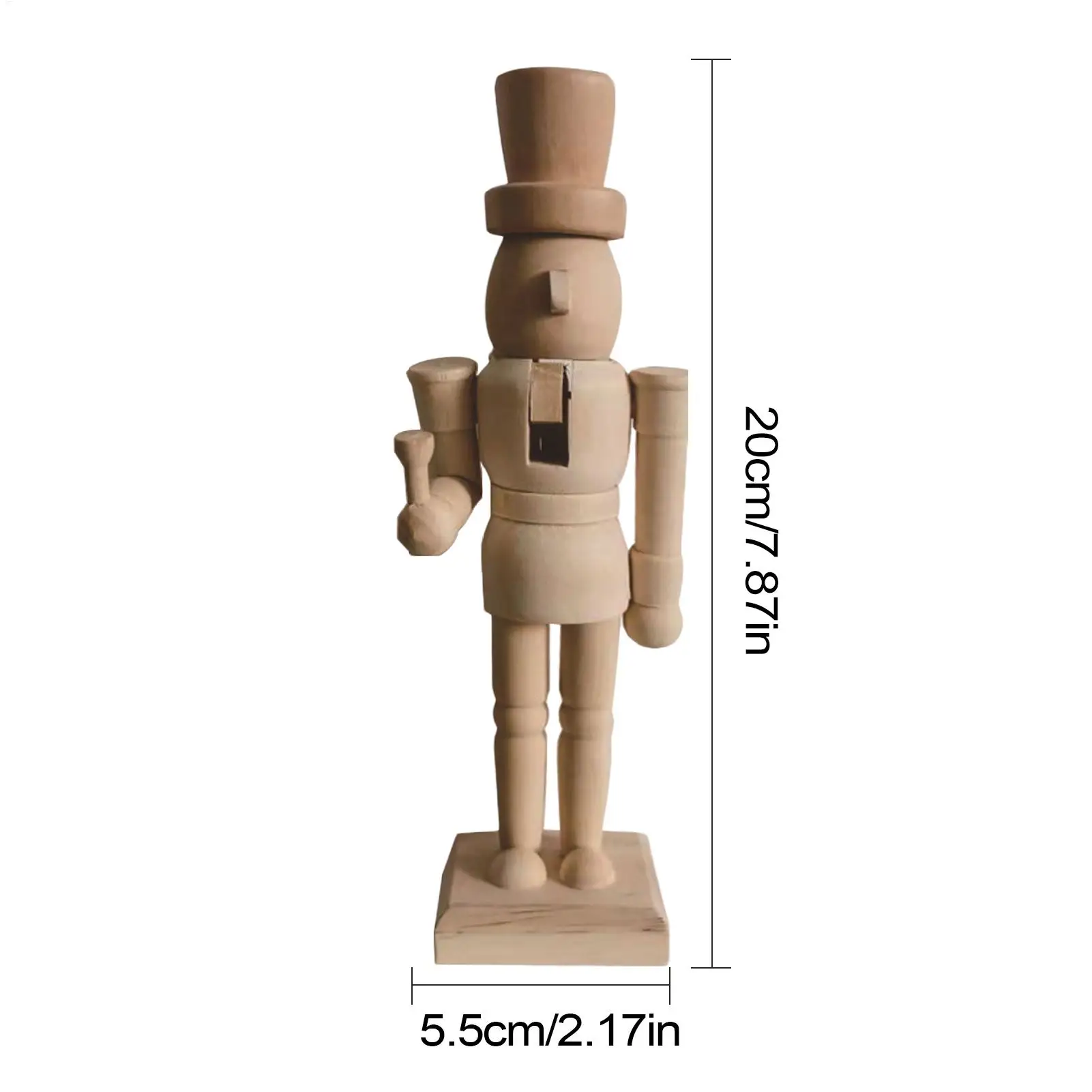 عيد الميلاد غير مكتملة كسارة البندق أرقام خشبية غير مصبوغة الجنود كسارة البندق الخشبية لم تنته مع مجموعة الطلاء للأطفال البالغين جميع