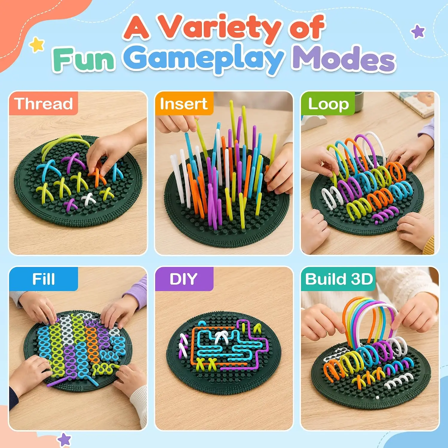 Sensory Fidget Toys Sensory Activity Knitted Board for Calming Stress Anxiety ADHD & Autism Fine Motor Skills Toy
