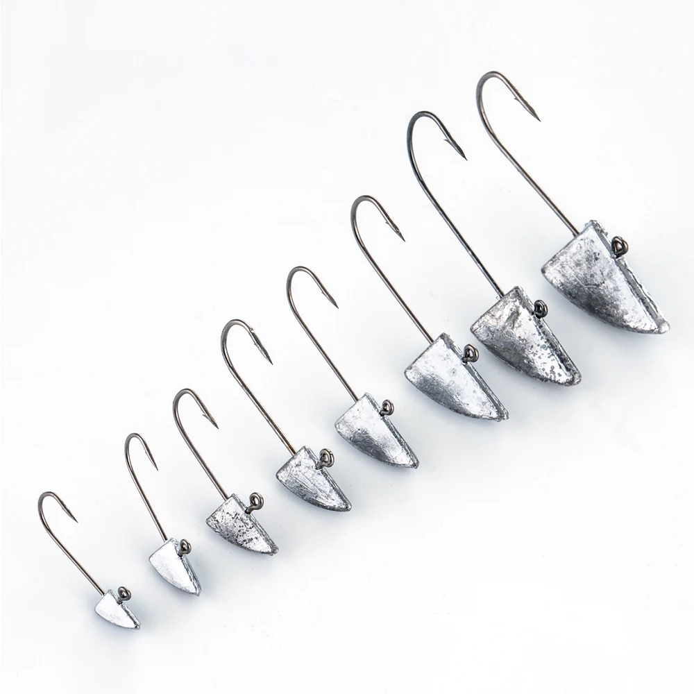 10PCS Jig Köpfe Haken 0,5g-10g Blei Kopf Angelhaken Salzwasser Wurm Haken High Carbon Stahl Weicher köder Haken Angelgerät – Detail 1