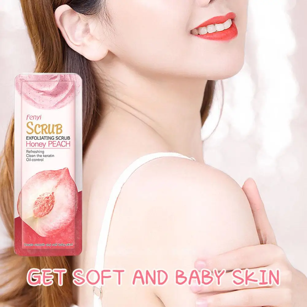 Peach Scrub Crea Body Scrub Exfoliating Cream Face Face 3g Care Wash Cosmetics Cleaning Deep Skin Care Control Oil Moisturi L9J7