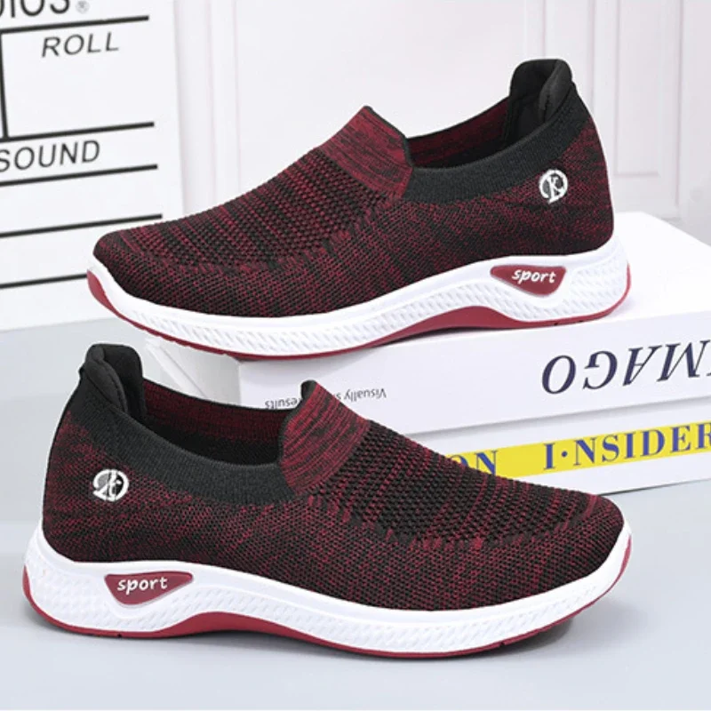 Women Vulcanized Shoes Slip on Flats Shoes Female Autumn Loafers Walking Shoes Ladies Casual Mesh Breathable Sneakers Footwears