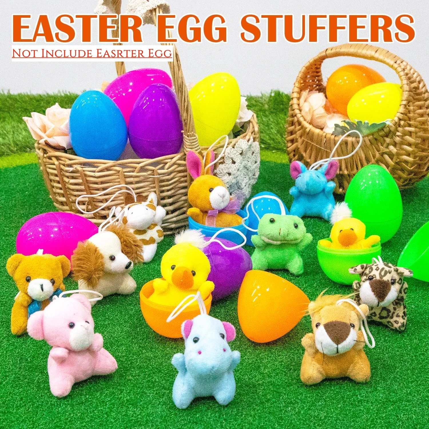 24-120pcs Mini Plush Stuffed Animal Bulk Small Animal Toys Gifts Favor Tiny Plush Keychain Animals For Party Easter Egg Filler