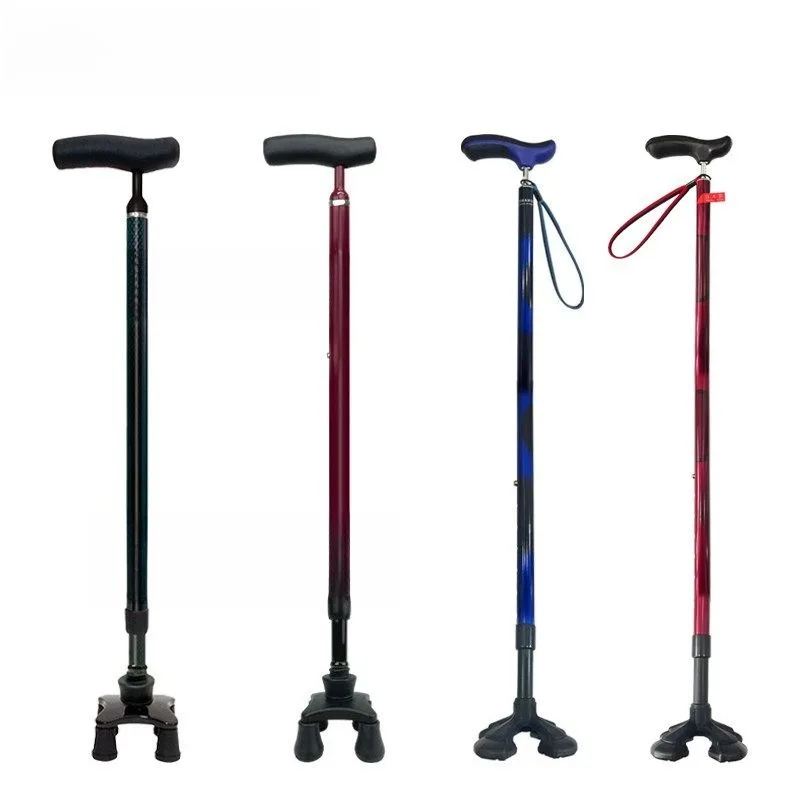 

High-end carbon fiber telescopic crutches universal non-slip ultra-light and stable elderly four-legged crutches