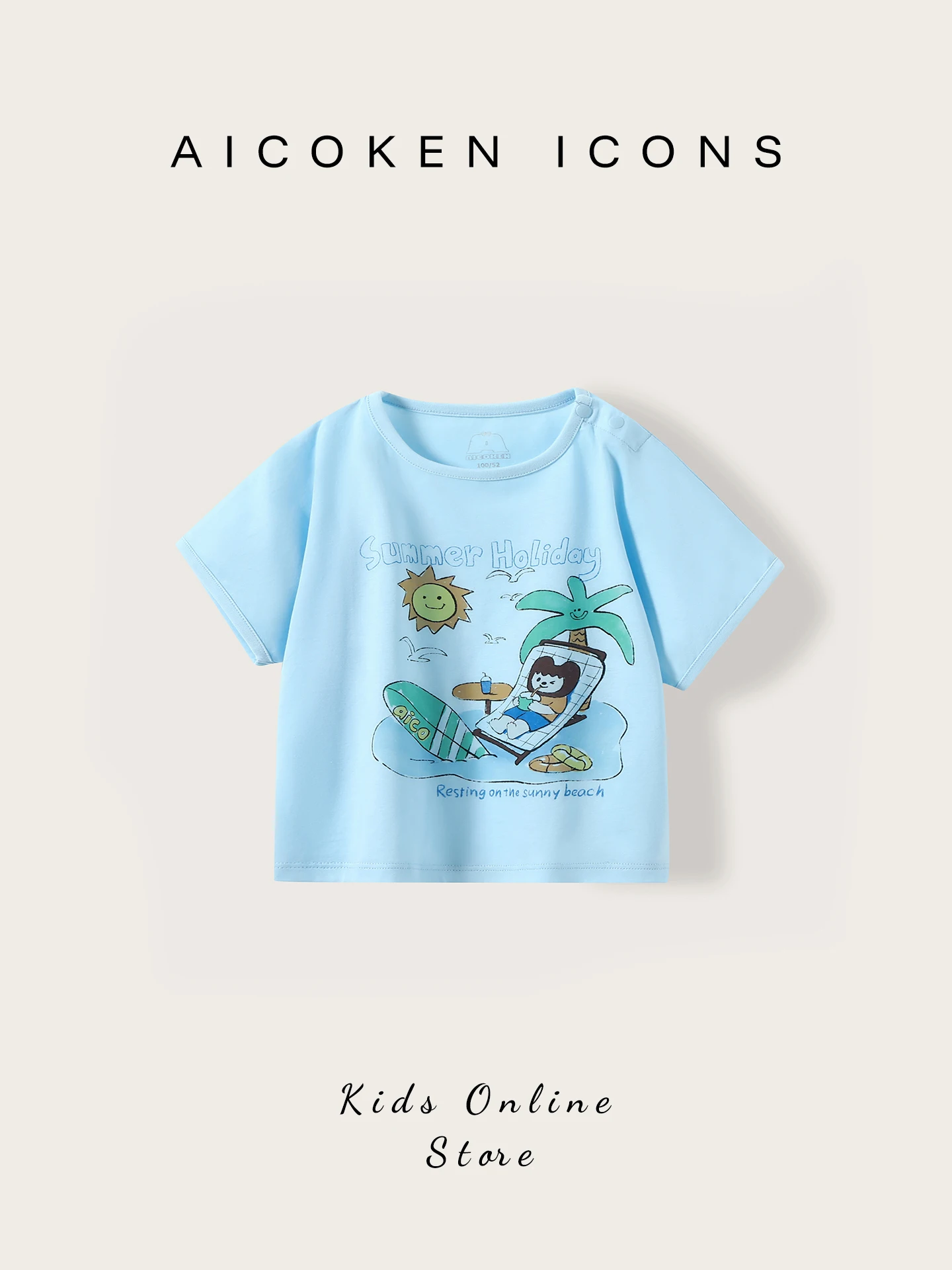 children's-pure-cotton-short-sleeve-t-shirt-cartoon-print-loose-fit-summer-new-arrival-casual-style-round-neck-kids-top