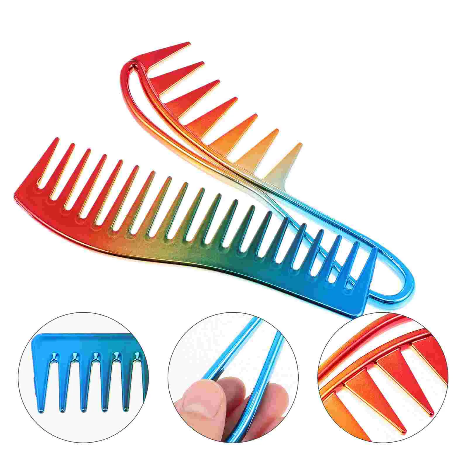 

2 Pcs Oil Comb Combs for Men Plastic Wide Head Multi-use Hair Tooth Haircut Hairstyle Abs Man