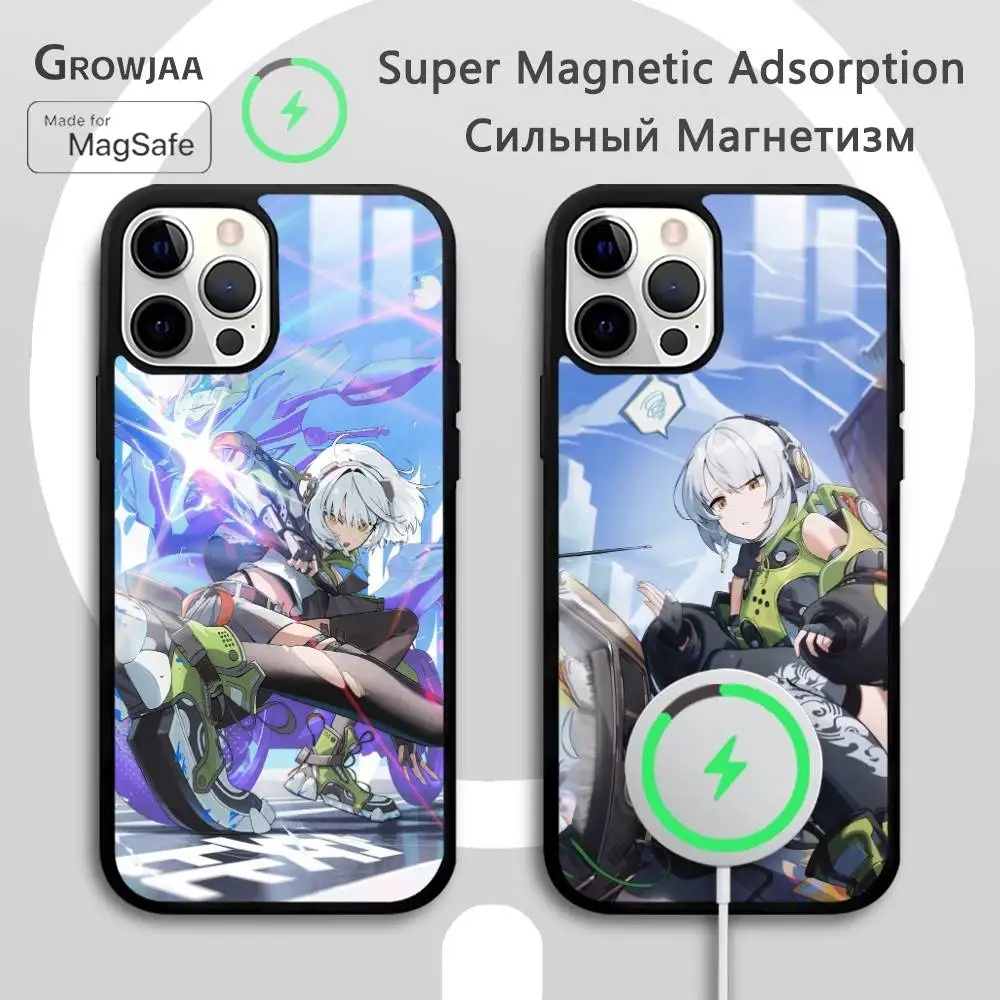 Anby Zzz Spiel Nette Telefon Fall Für IPhone 17 16 15 14 13 12 11 Pro Max Plus Mini Magsafe Spiegel drahtlose Magnetische Funda