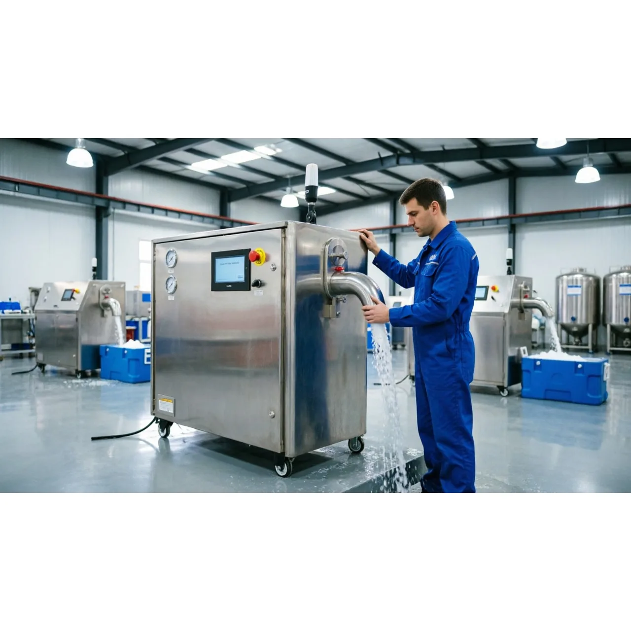 Dry Ice Extruder Machine Compact Vertical Layout Space Saving Small Workshop Solid CO2 Granulating Processing Tool