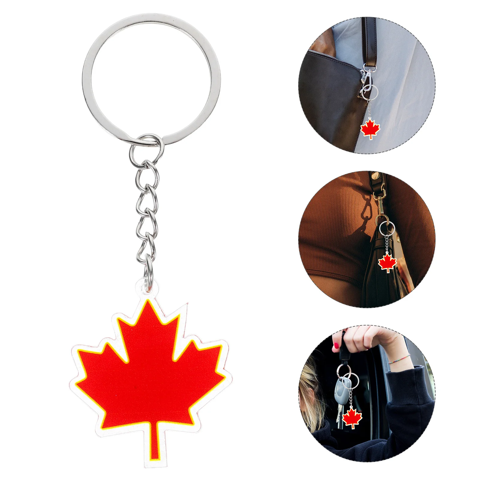 

4Pcs Maple Leaf Pendant Key Chain Thoughtful Present for Friends Family Tree Leaf Charms Cute Keychain Ornaments