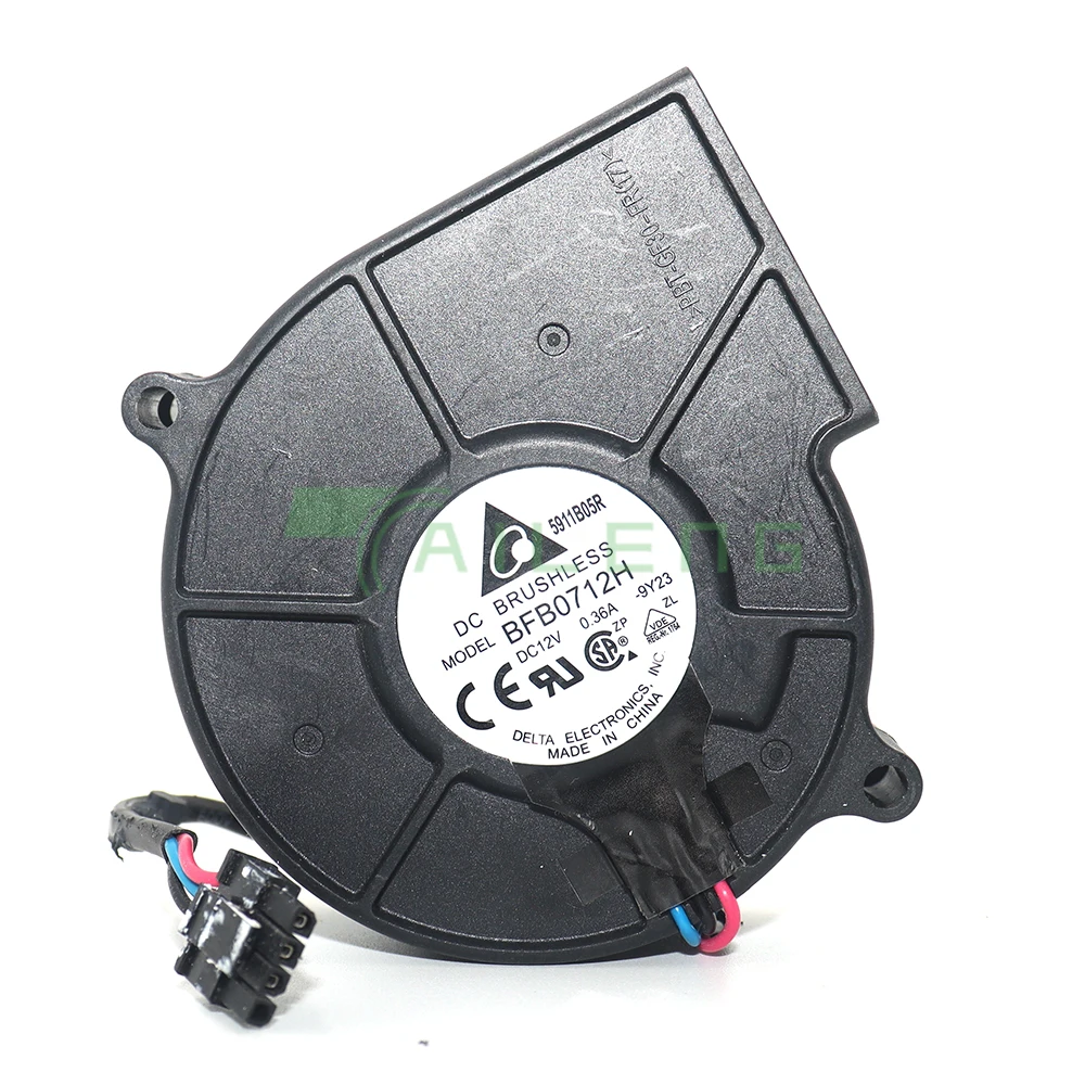 Original Delta BFB0712H 9Y23 7530 75mm DC 12V 0.36A High Speed CFM Air Pressure 4pin 3wires Blower Centrifugal Cooling Fan