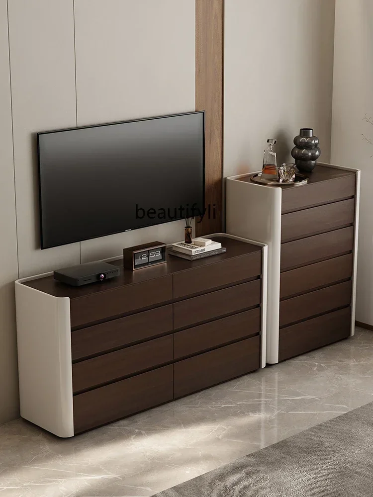 A Bedroom TV Cabinet Solid Wood Badou Locker Room Bedside Storage Middle Island Cabinet