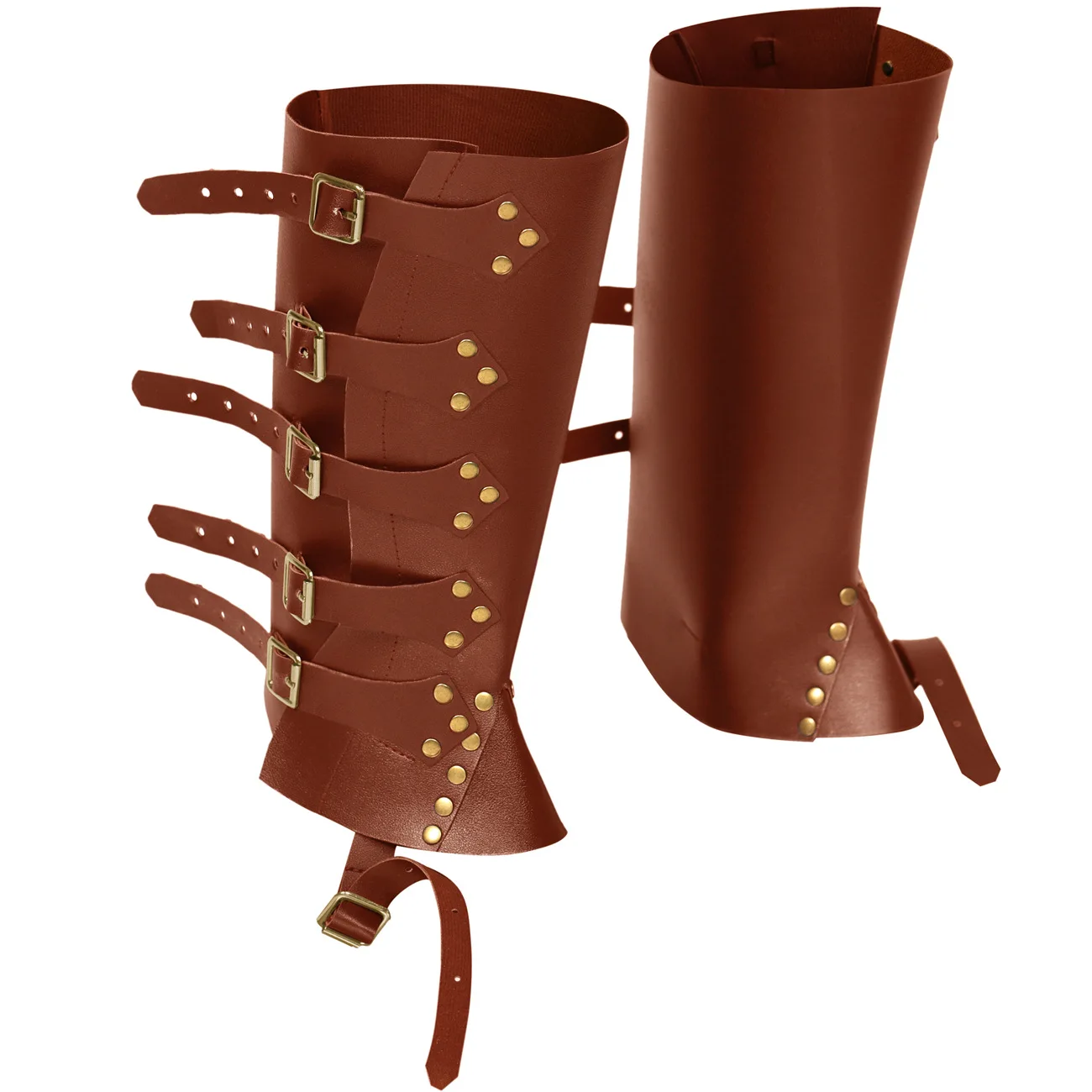 Adult Pu Leg Guard Shoe Steampunk Warrior Medieval Gothic Shoe Cover for Masquerade Knights Costume Accessory Cosplay Props