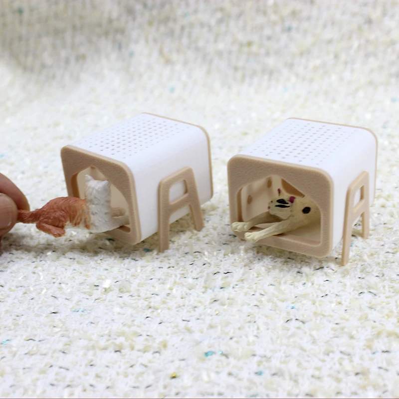 1:12 Dollhouse Mini Cattery Miniature Cat House Model Micro Pet Furniture Scene Decor Toy Props