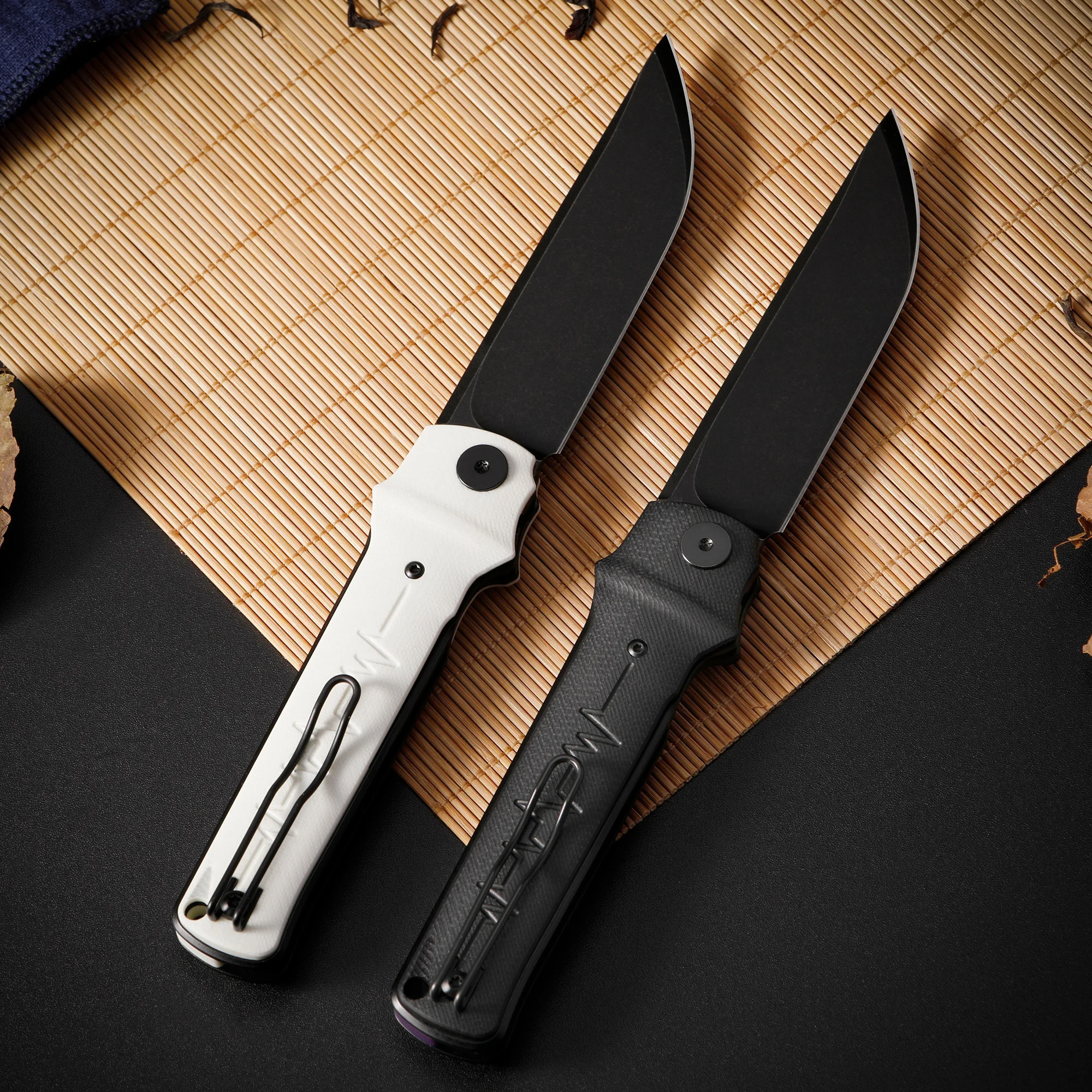 Petrified Fish PFB04 Pocket Folding Knife with Ball Bearing D2 Steel G10 Handle Multitool Outdoor Survival Camping Fishing