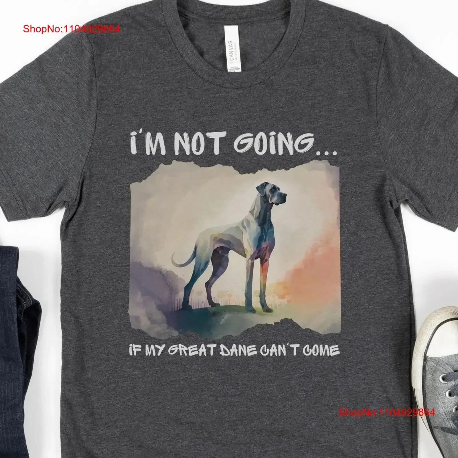 

Funny Great Dane T Shirt for lover gift idea owner mom cute watercolor Dad vintage Washed fashion Breathable graphic Slightly