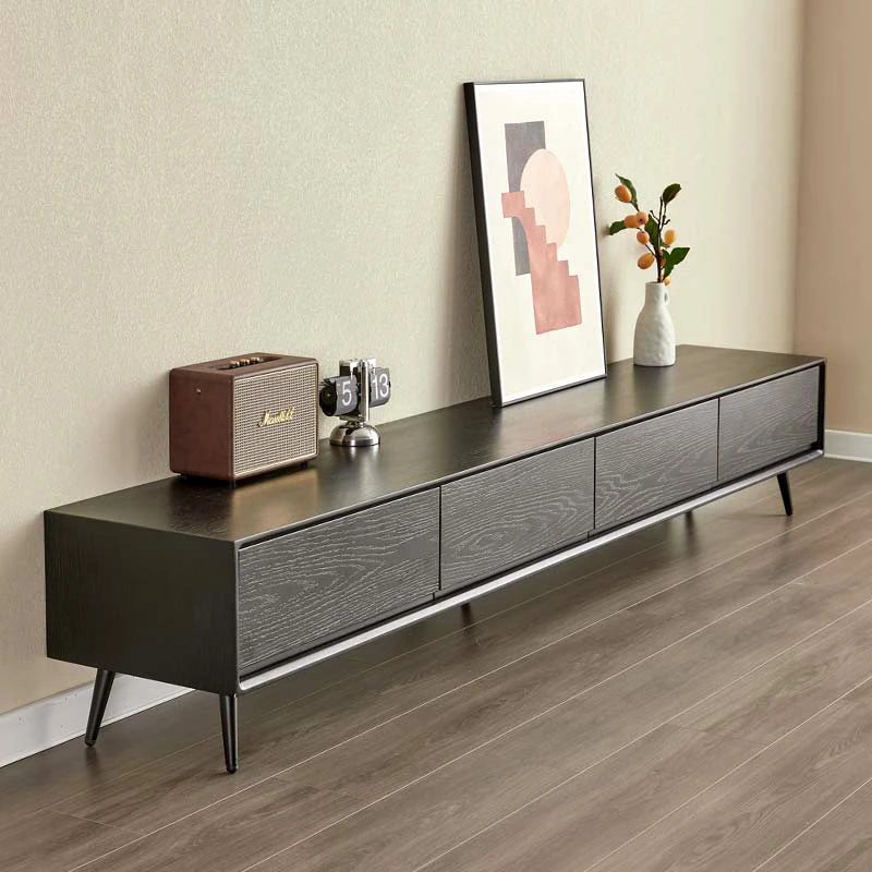

European Wooden Tv Stands Minimalist Modern Display Storage Monitor Tv Stands Living Room Black Monitor Muebles Salon Furniture