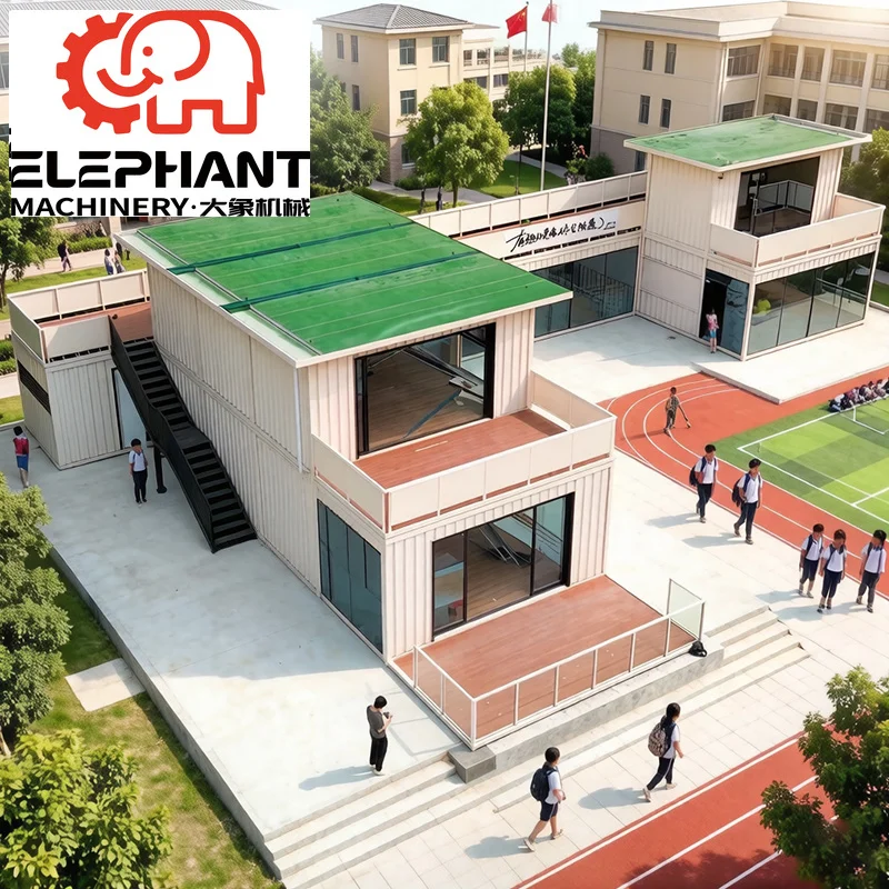 ELEPNANT House Flat Pack Container Homes School Living Room Customizable Modern Eco-friendly Design 5 Year Warranty