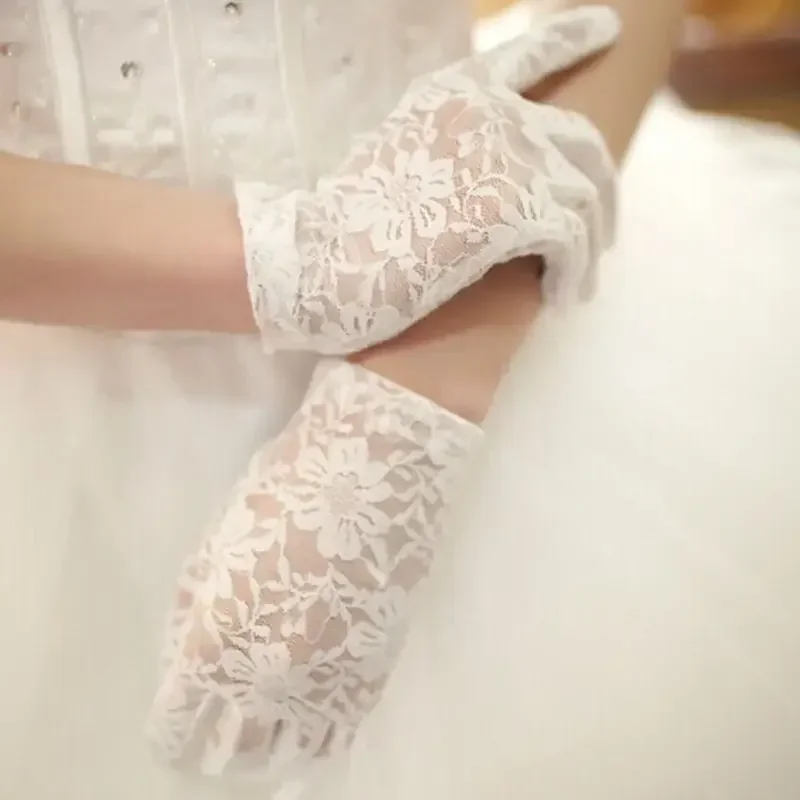 Gants de mariée en dentelle pour femmes, élégants, longueur de poignet, accessoires de mariée, pour demoiselle d'honneur