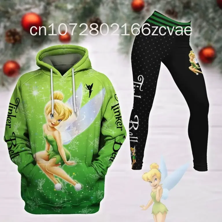 

New Disney Princess Tiana Hoodie Women's Hoodie Yoga Pants Set Disney Women's Yoga Leggings Hoodie Fashion Sports Suit