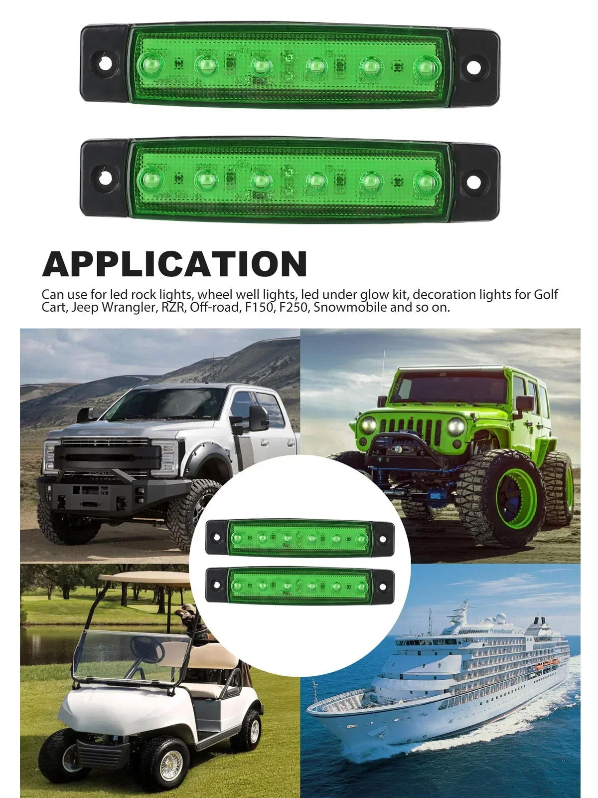 10 STKS 12 V-24 V Led Zijmarkeringslichten Autolichten Voor Achter voor Vrachtwagens Cabine RV Trailer Amber/Rood/Wit/Groen/Blauw - afbeelding 2