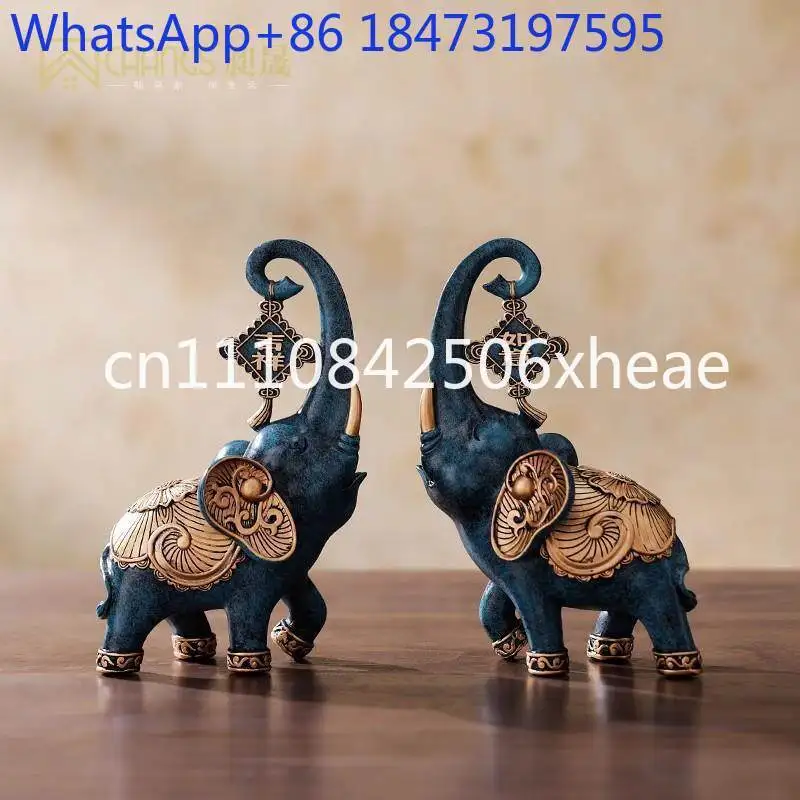 Creative gourd elephant ornament living room high-end home decoration products resin crafts