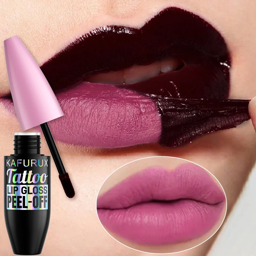 7 ألوان Blading ملمع الشفاه قشر طويل الأمد مقاوم للماء أحمر الشفاه السائل الوردي الشفاه الصقيل نقل مقاومة الشفاه تينت ماكياج الهدايا #4