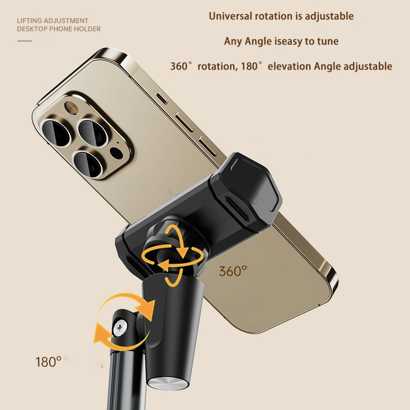 Support de téléphone portable support de téléphone de bureau Angle de hauteur réglable en alliage d'aluminium support de téléphone universel bureau pour iPhone 15Pro Max Plus