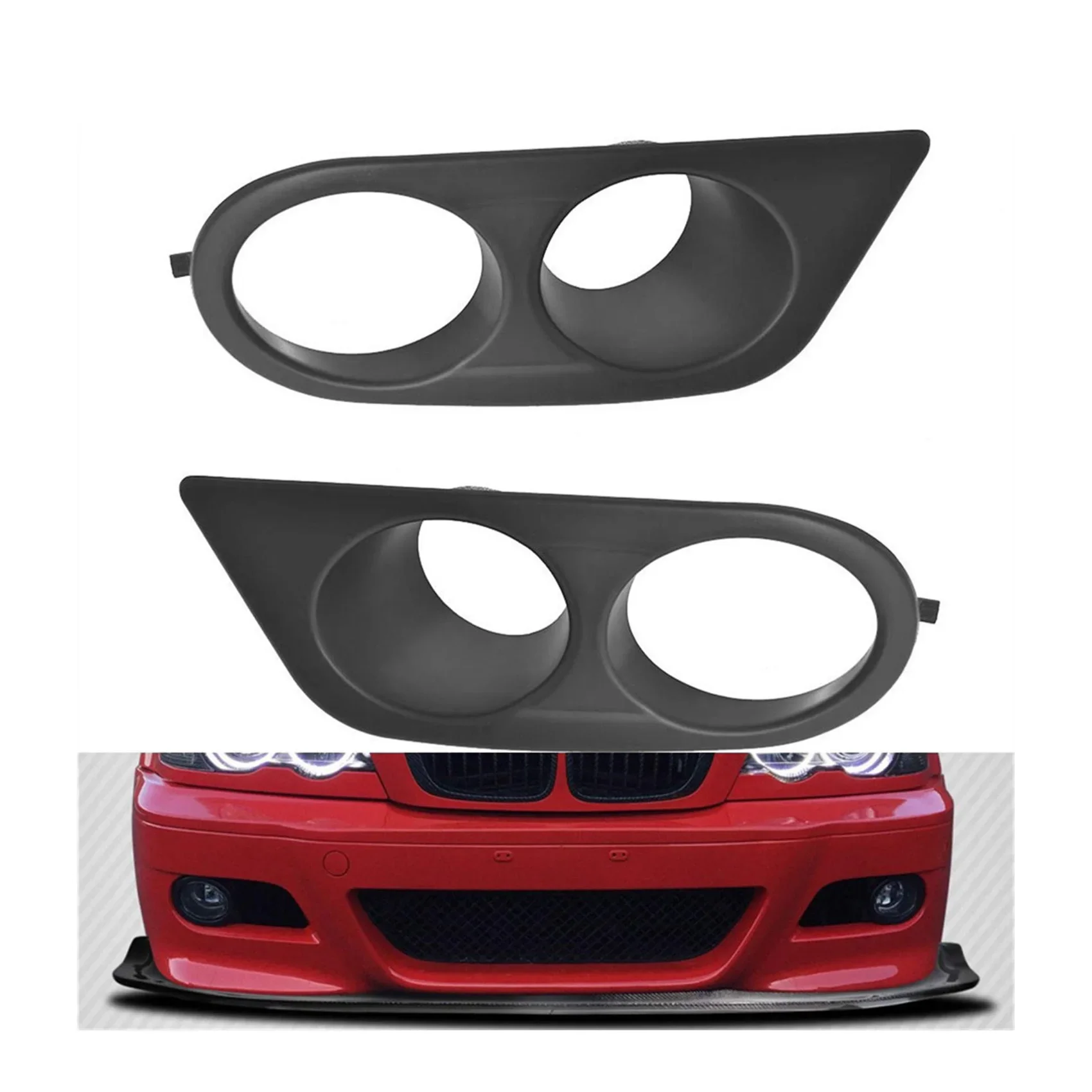 Front Bumper Fog Light Cover Grilles Replacement for 2001-2006 -BMW E46 M3 Left and Right Side - view 6