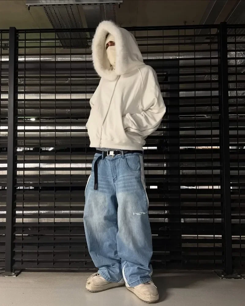 Y2K baggy Jeans Splicing embroidery high quality Jeans Fashion men women Sweatpants Casual streetwear Hip Hop wide leg trousers