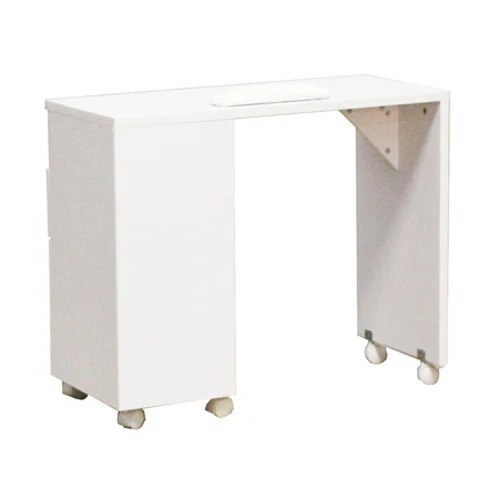 Economy Nail Salon Desk Manicure Table With Wheels and Armrest