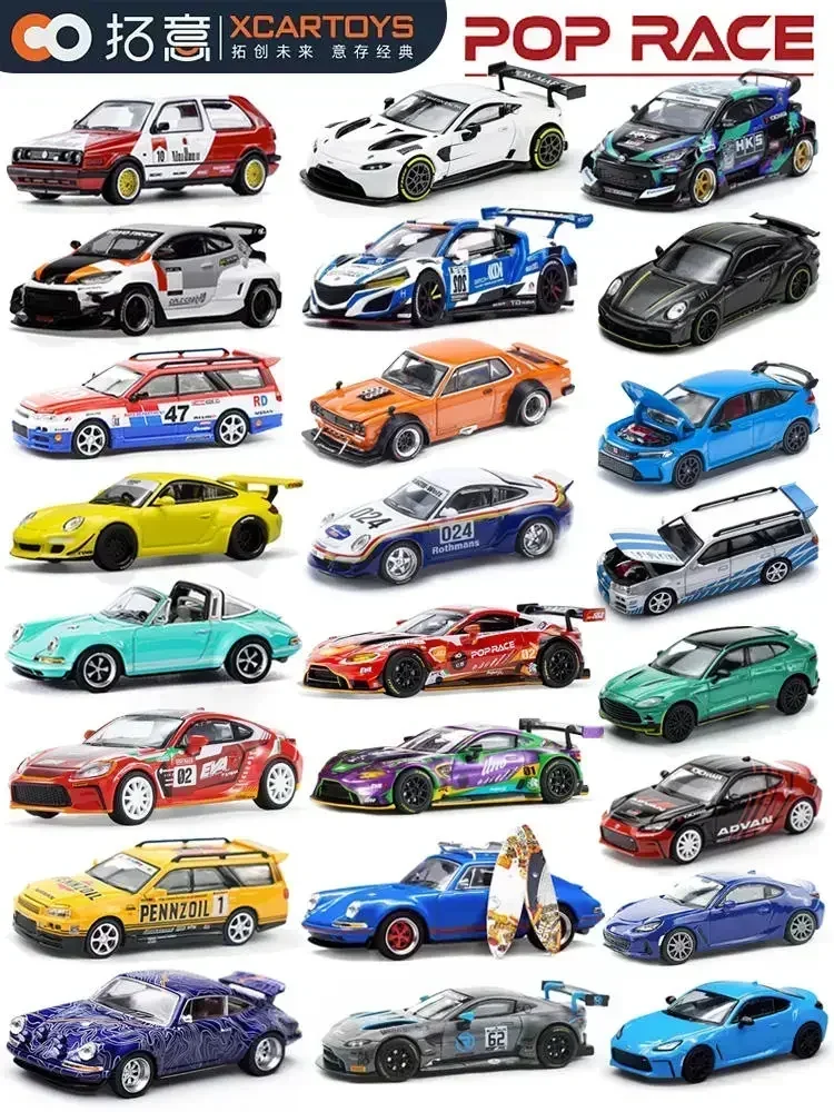 XCARTOYS POPRACE 1/64 Alloy Car Model Toy SKYLINE GT-R V8 NSX GT3 EVA01 S7-06 Stagea R34 Collection Car Model Toys Ornaments