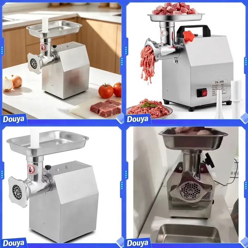 Butcher Shop Supermarket Restaurant Industrial Commercial Electric Meat Grinder with Tray Mincer Chopper Grinding Machine