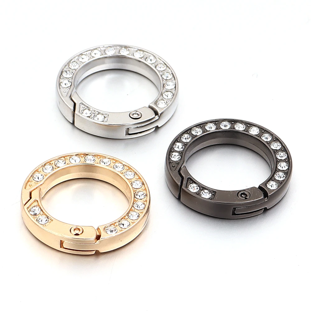 5 Stück/Set Strass-Federhaken O-Ringe Runde Haken Karabiner für DIY Schlüsselanhänger Handtasche Geldbörse Auto-Schlüsselanhänger Schmuckherstellung – Detail 6