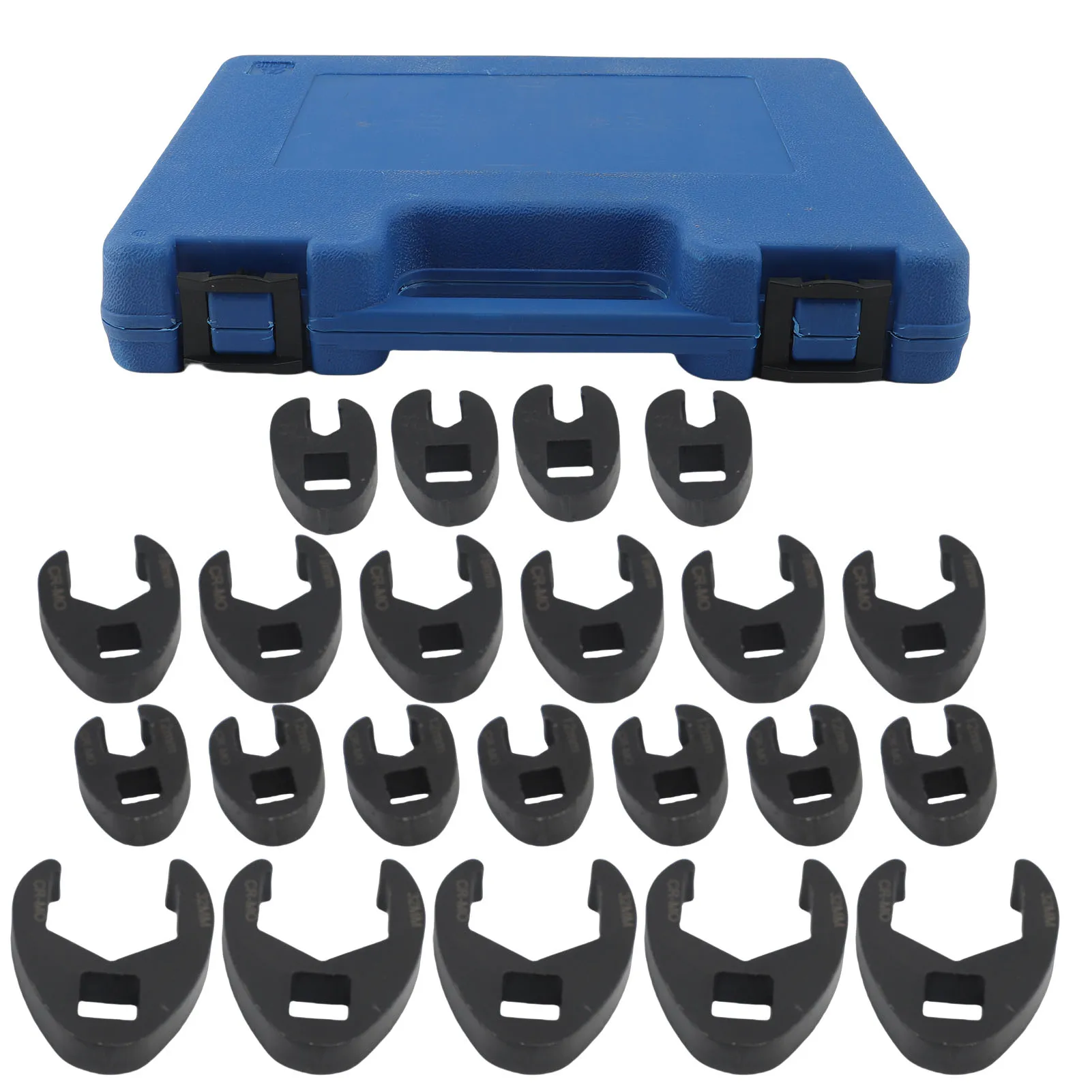 

22 Pcs Crows Foot Wrench Set 8-32mm Carbon Steel Flare Nut Crowfoot Wrench with Storage Box for Narrow Space