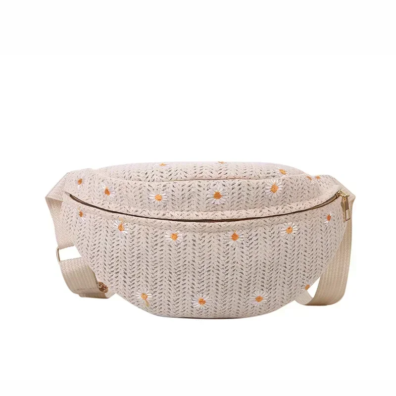 RLW5 Women's Waist Bag Straw Woven Ladies Shoulder Crossbody Bags for Women 2023 Summer Fanny Pack Fashion